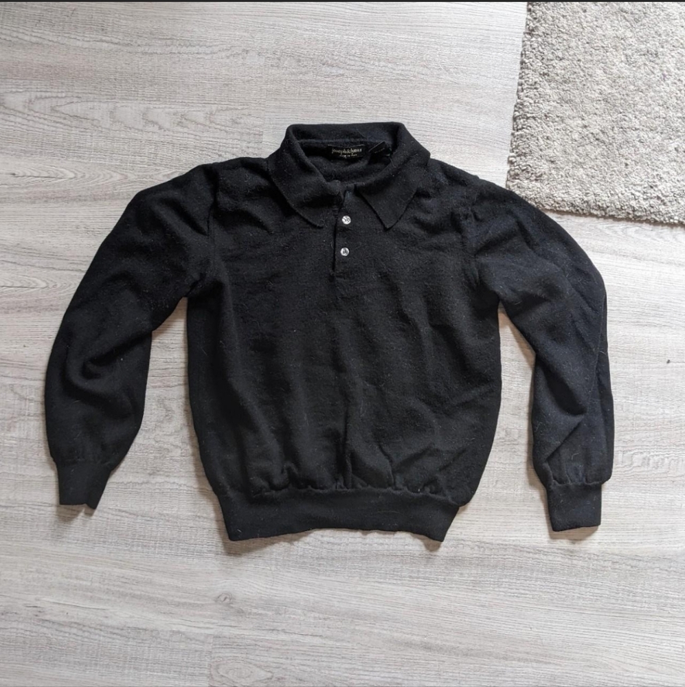 vintage black wool collared sweater